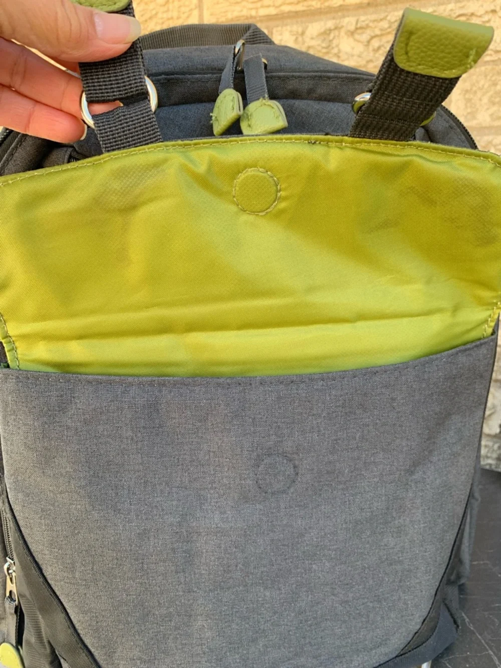 Eddie Bauer Crosstown Baby Diaper Bag Back Pack gray
